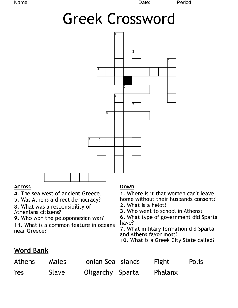 Greek Crossword WordMint