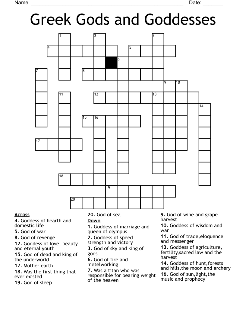 harvest goddess crossword