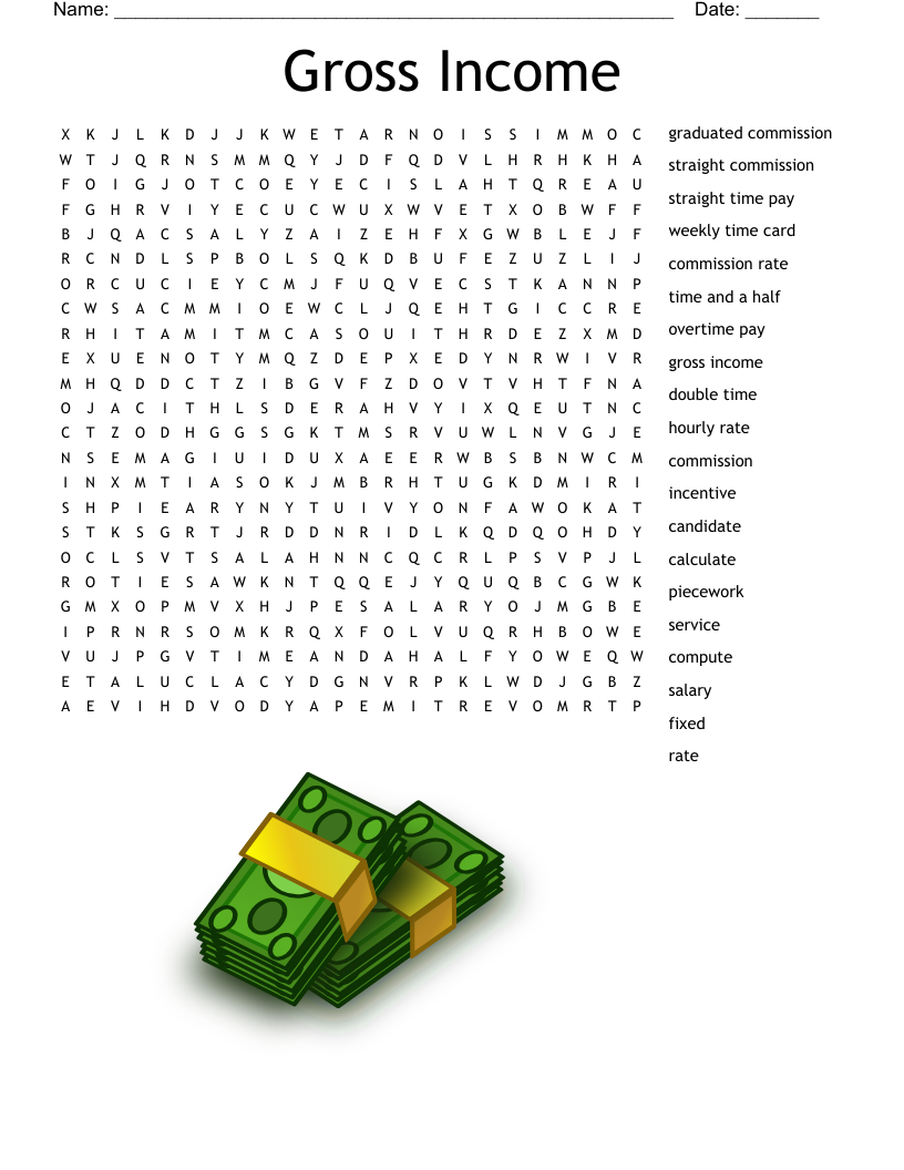 Gross Income Word Search WordMint Gross Income Word Search WordMint