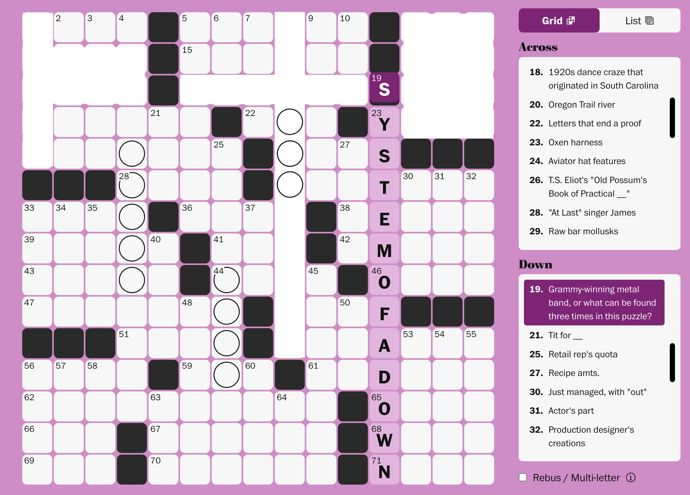 Guess Who Made An Unexpected Appearance In Today s WaPo Crossword R systemofadown