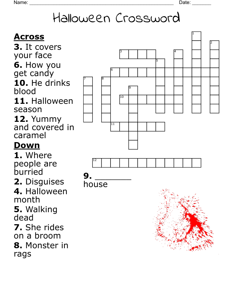 Happy Halloween Crossword WordMint Happy Halloween Crossword WordMint