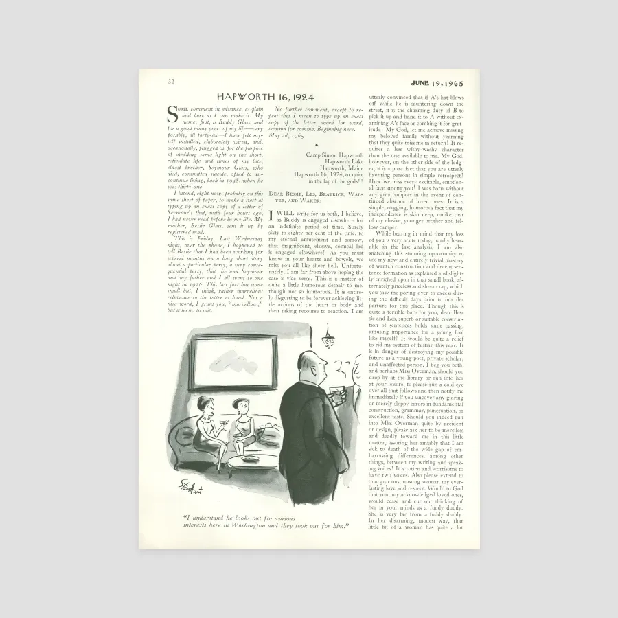Hapworth 16 1924 The New Yorker Hapworth 16 1924 The New Yorker