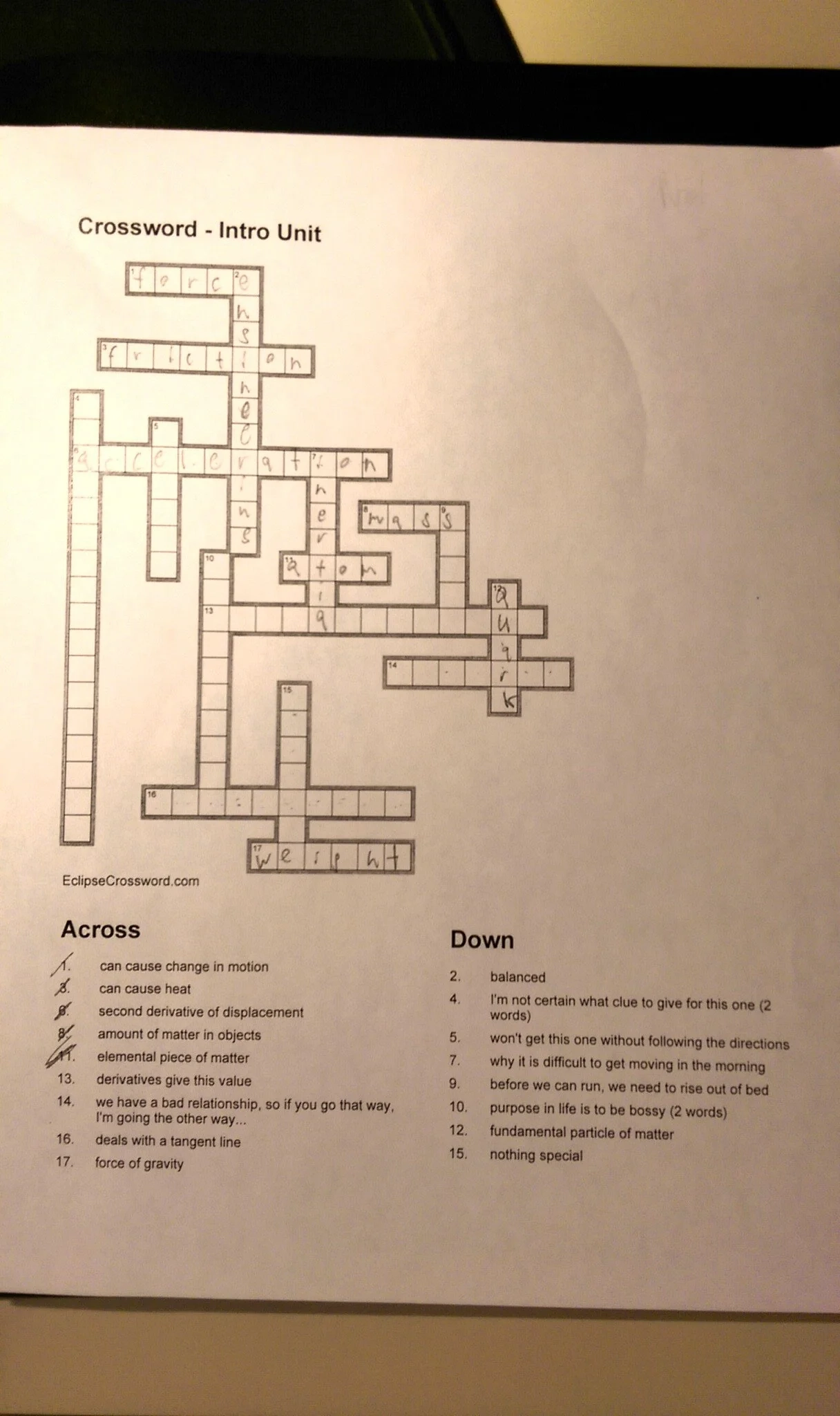 Help Me Solve This Crossword Puzzle R AskPhysics