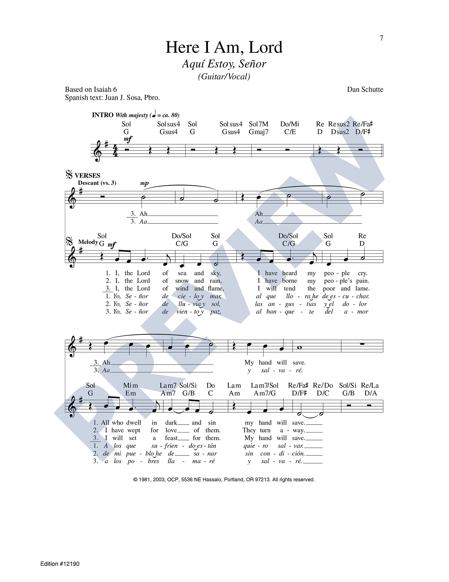 Here I Am Lord Aqu Estoy Se or OCP Choral Music Here I Am Lord Aqu Estoy Se or OCP Choral Music