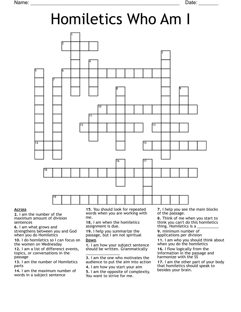 Homiletics Review Crossword WordMint