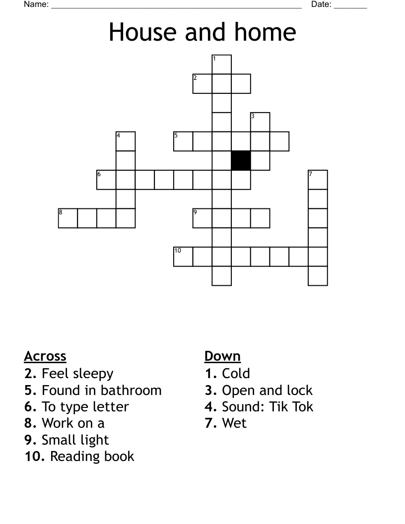 House And Home Crossword WordMint