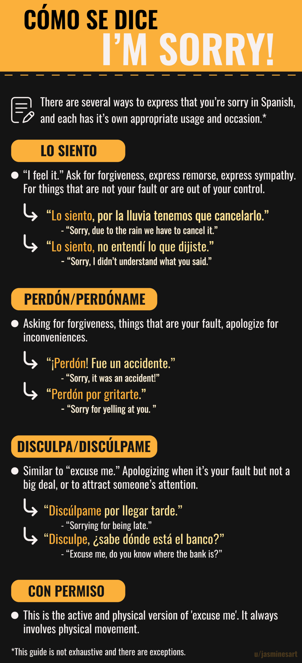 How To Say I m Sorry This Topic Always Confused Me Hopefully This Helps Some People R Spanish
