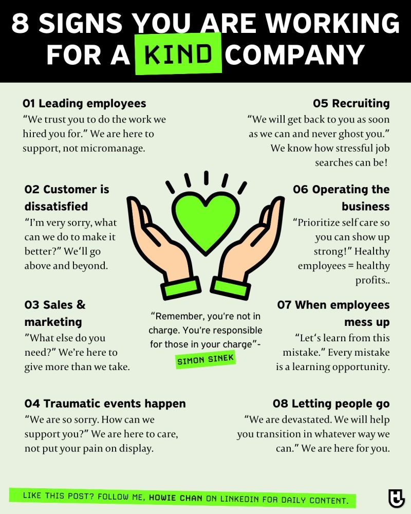 Howie Chan 8 Signs Of A Kind Company Culture Howie Chan Posted On The Topic LinkedIn Howie Chan 8 Signs Of A Kind Company Culture Howie Chan Posted On The Topic LinkedIn