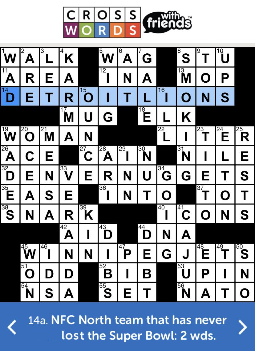 I Fixed The Crossword Clue From Earlier Today R detroitlions