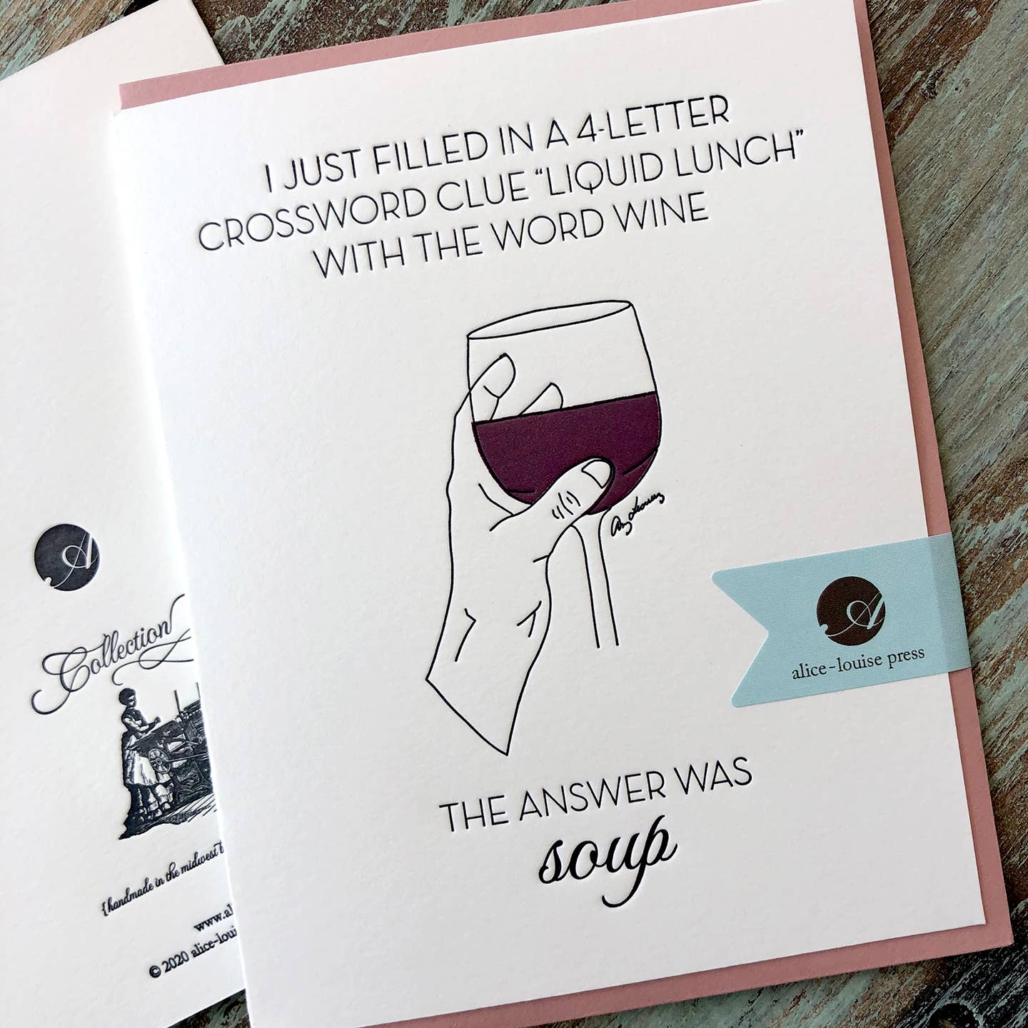 I Just Filled In A 4 Letter Crossword Clue Wine Soup Card CouCou Sentiment