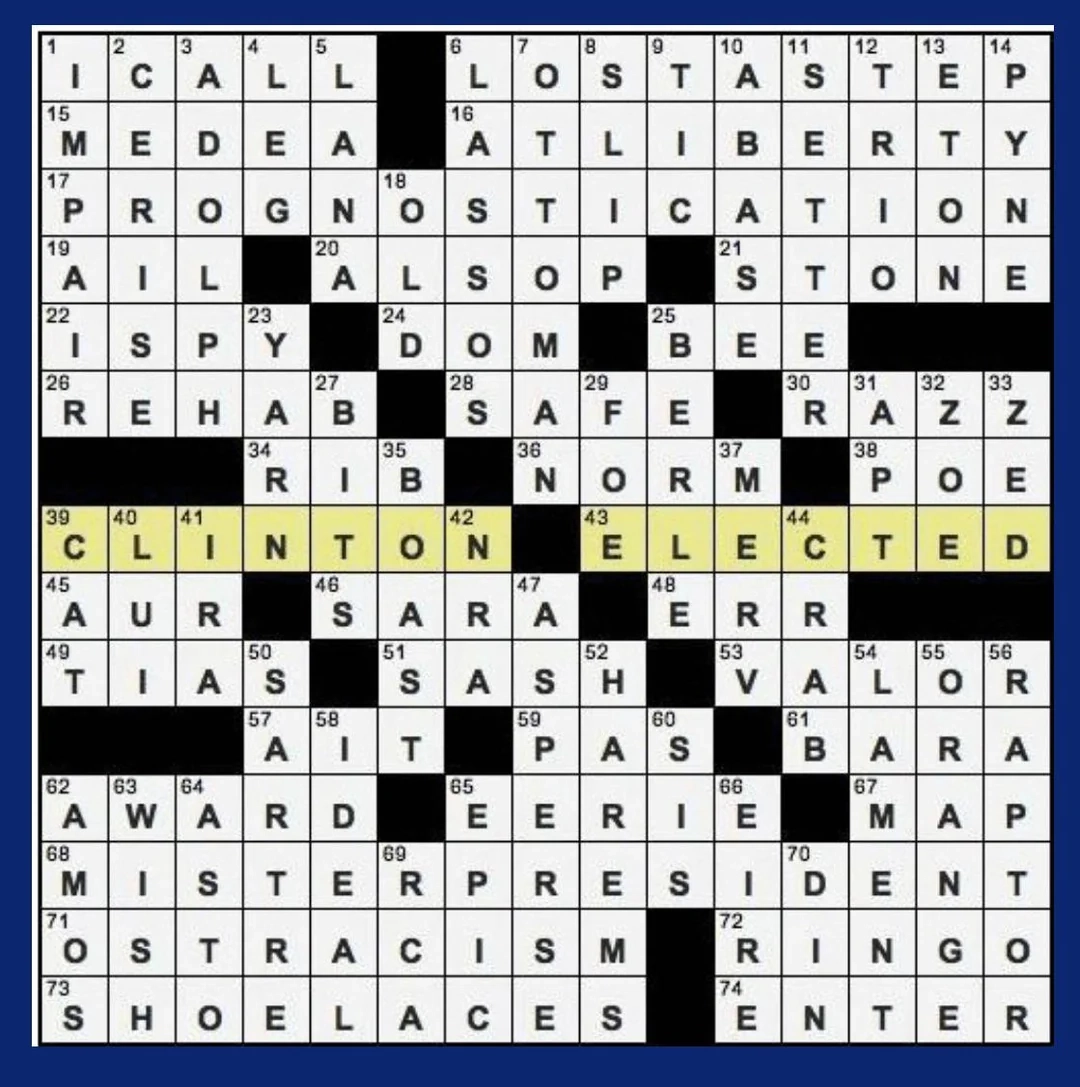 I Think A Crossword Designer Could Somewhat Easily Make Another Clue For Donald Kamala Since Two Of The Letters Are The Same Anyway Ala The Famous 1996 Puzzle That Could Be Clinton Or I Think A Crossword Designer Could Somewhat Easily Make Another Clue For Donald Kamala Since Two Of The Letters Are The Same Anyway Ala The Famous 1996 Puzzle That Could Be Clinton Or