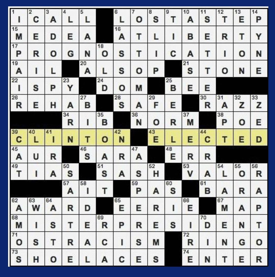 different crossword clue