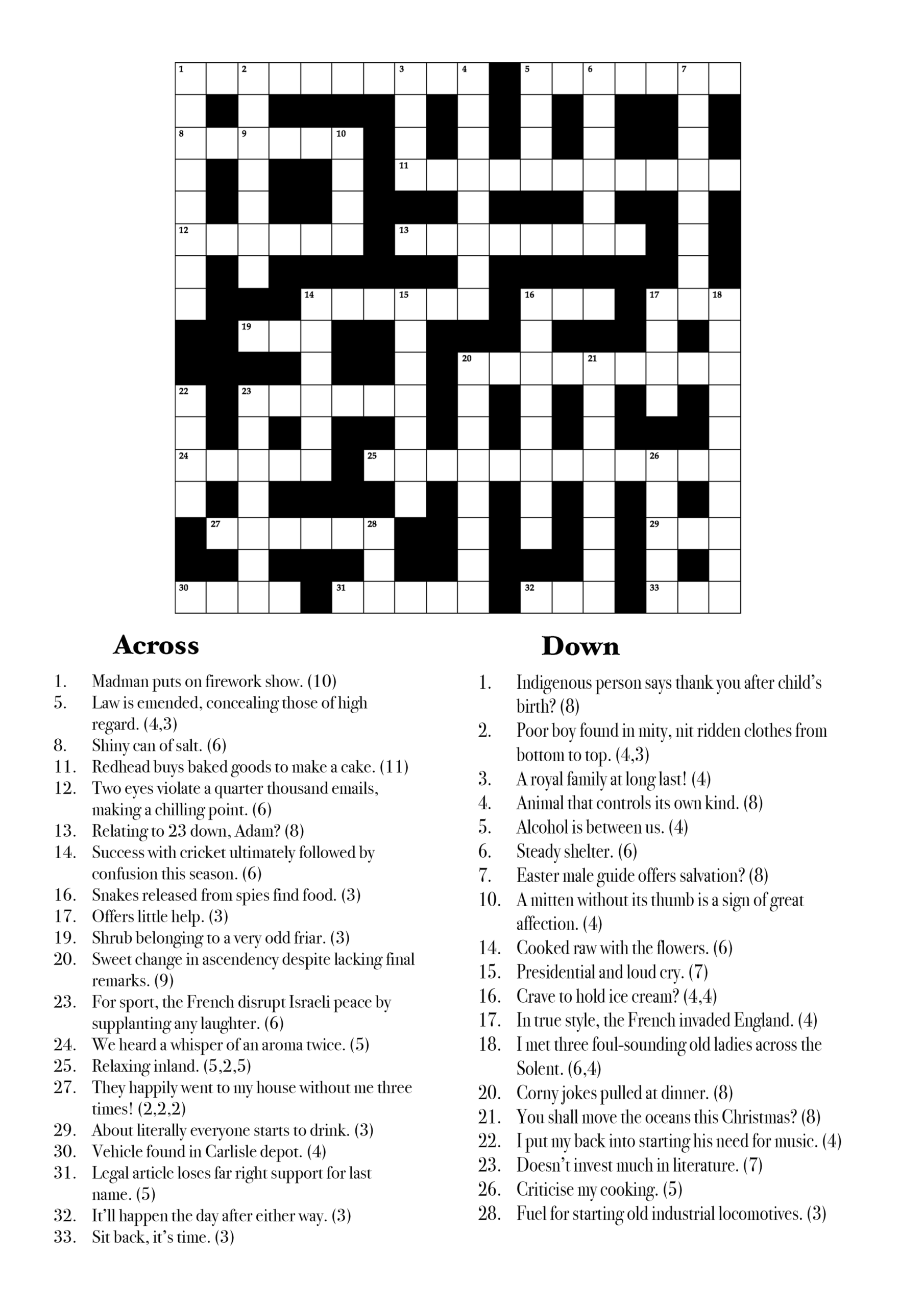 I ve Made A Christmas Cryptic Crossword For My Grandad Thought I d Share It With You Constructive Criticism Welcome As I Can Change It Before The Day R crosswords I ve Made A Christmas Cryptic Crossword For My Grandad Thought I d Share It With You Constructive Criticism Welcome As I Can Change It Before The Day R crosswords