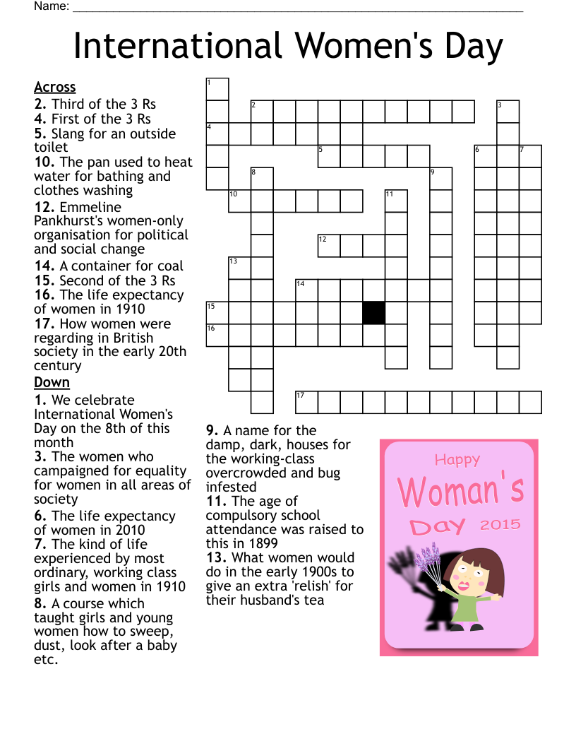 International Women s Day Crossword WordMint
