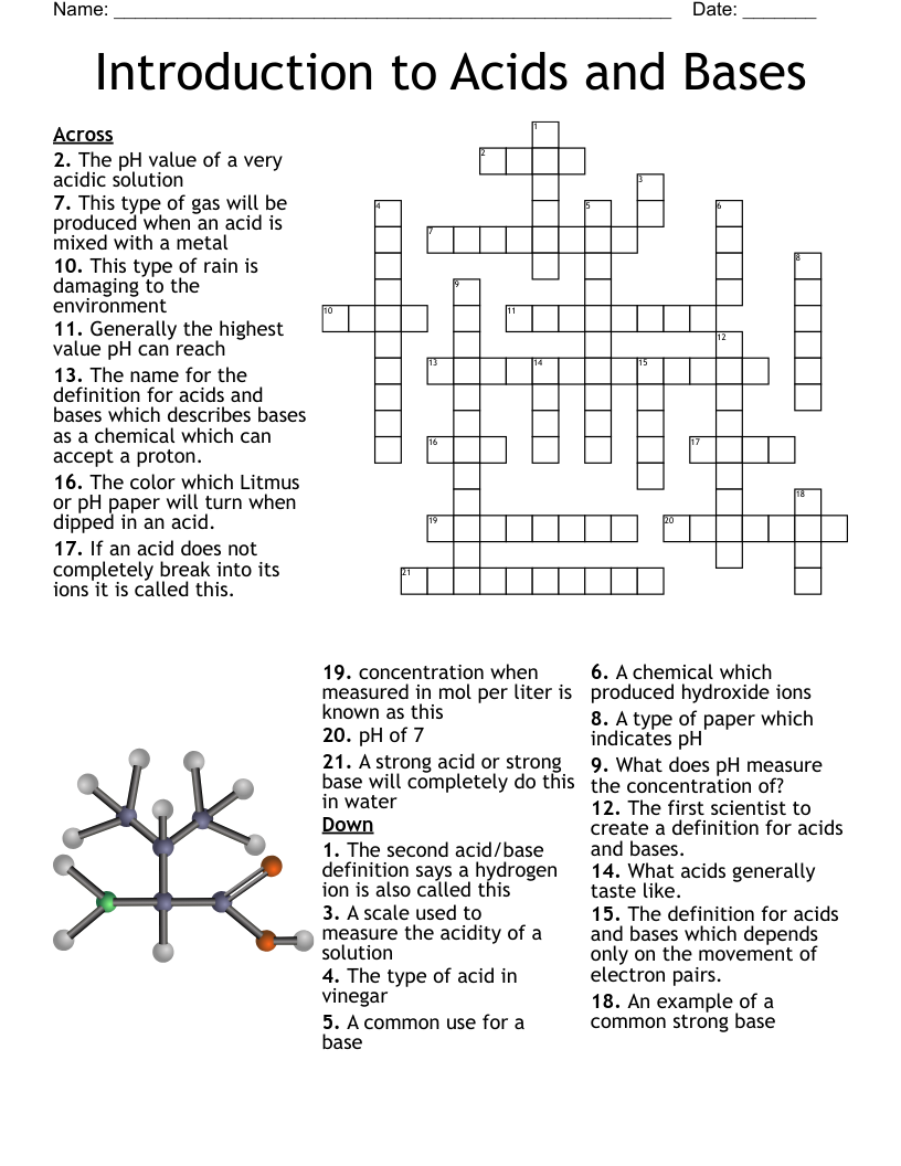 Introduction To Acids And Bases Crossword WordMint Introduction To Acids And Bases Crossword WordMint