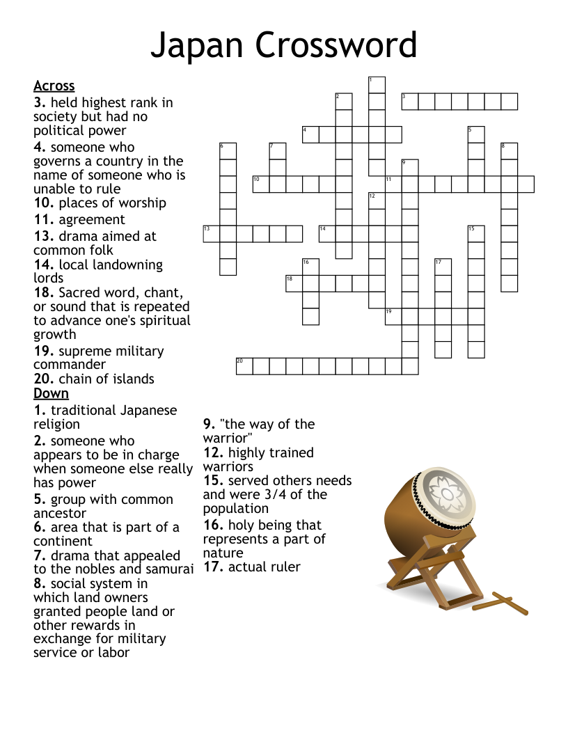 JAPANESE FACTS Crossword WordMint JAPANESE FACTS Crossword WordMint