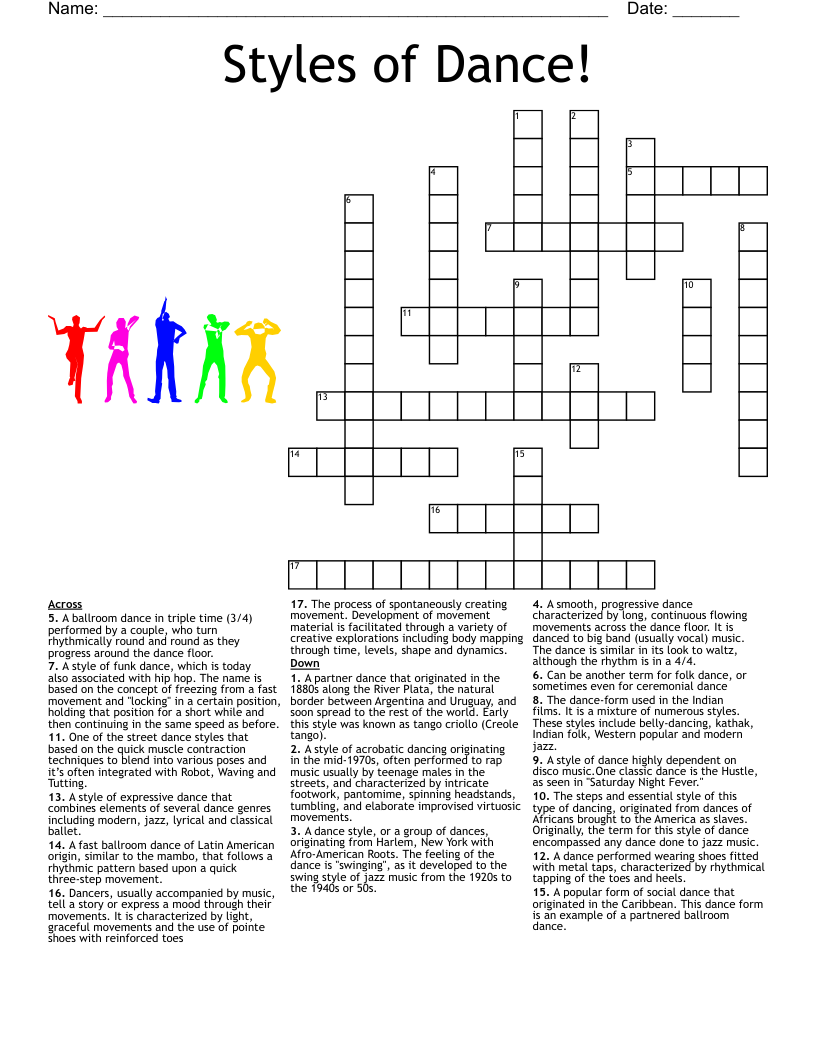 Jazz Styles Crossword WordMint