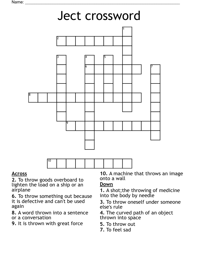 Ject Crossword WordMint