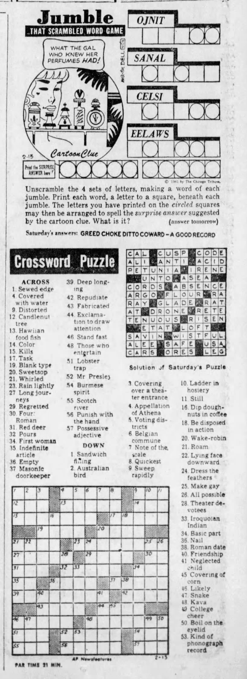 Jumble Crossword Newspapers 
