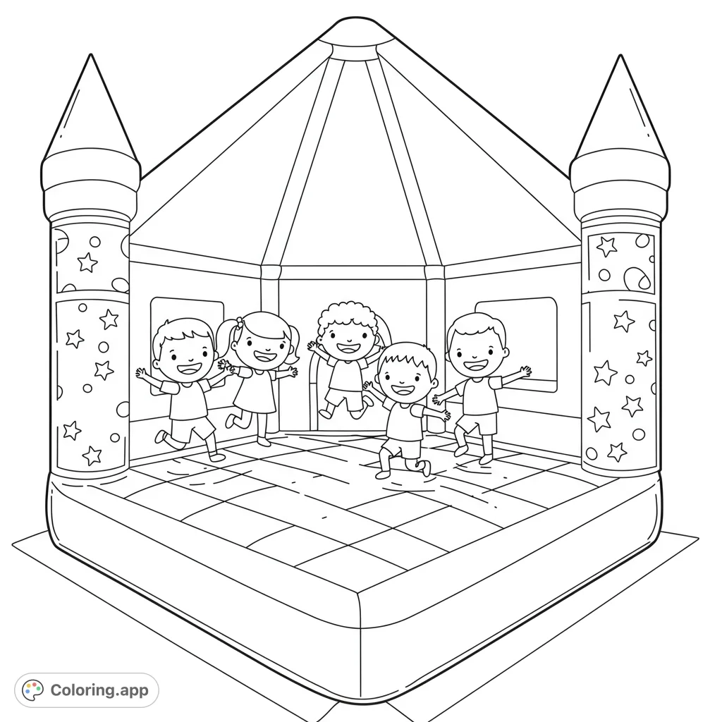 inflatable structure at a kids party crossword