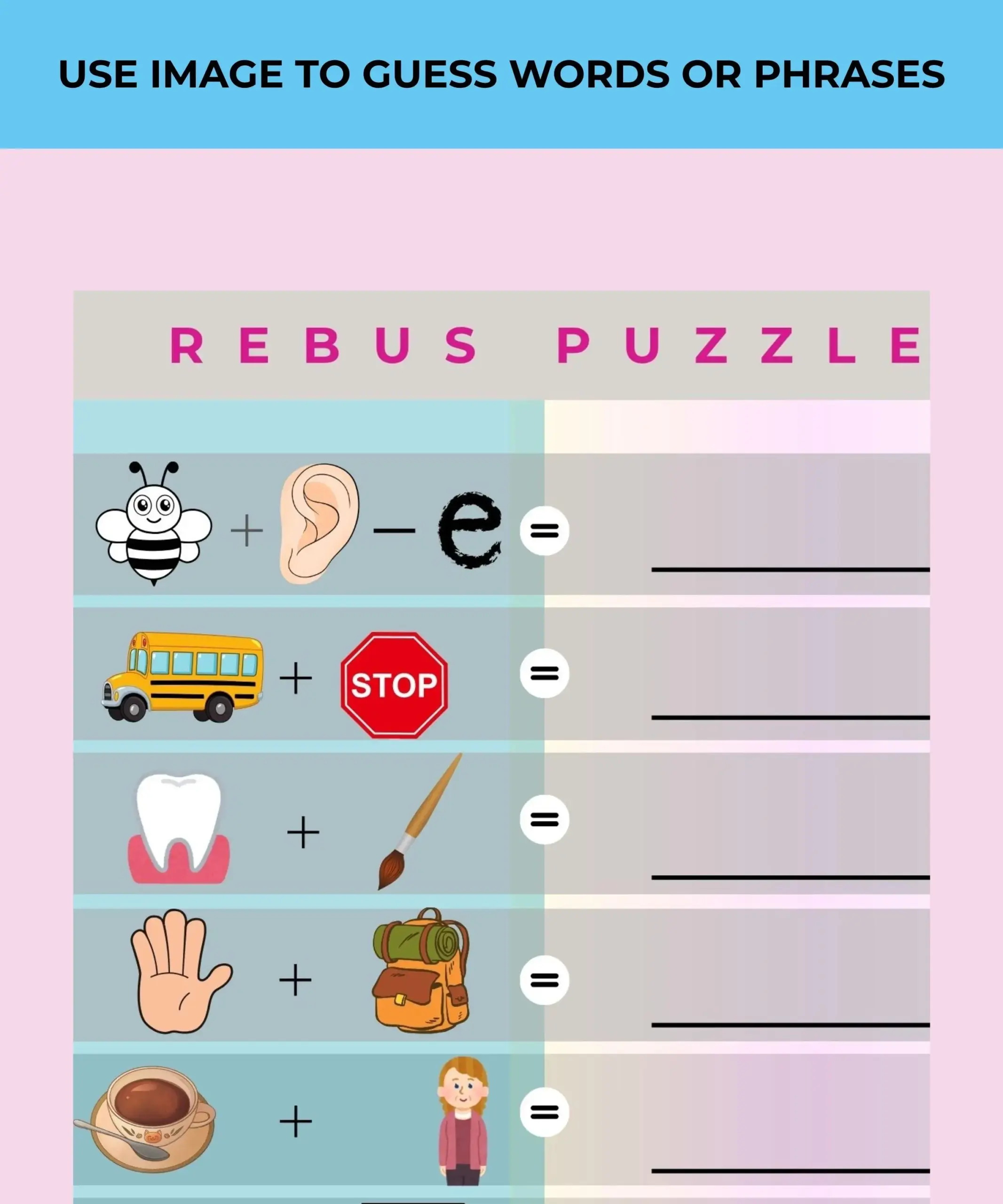 Kids Rebus Puzzle Book Printable Word Game PDF Download Etsy Kids Rebus Puzzle Book Printable Word Game PDF Download Etsy