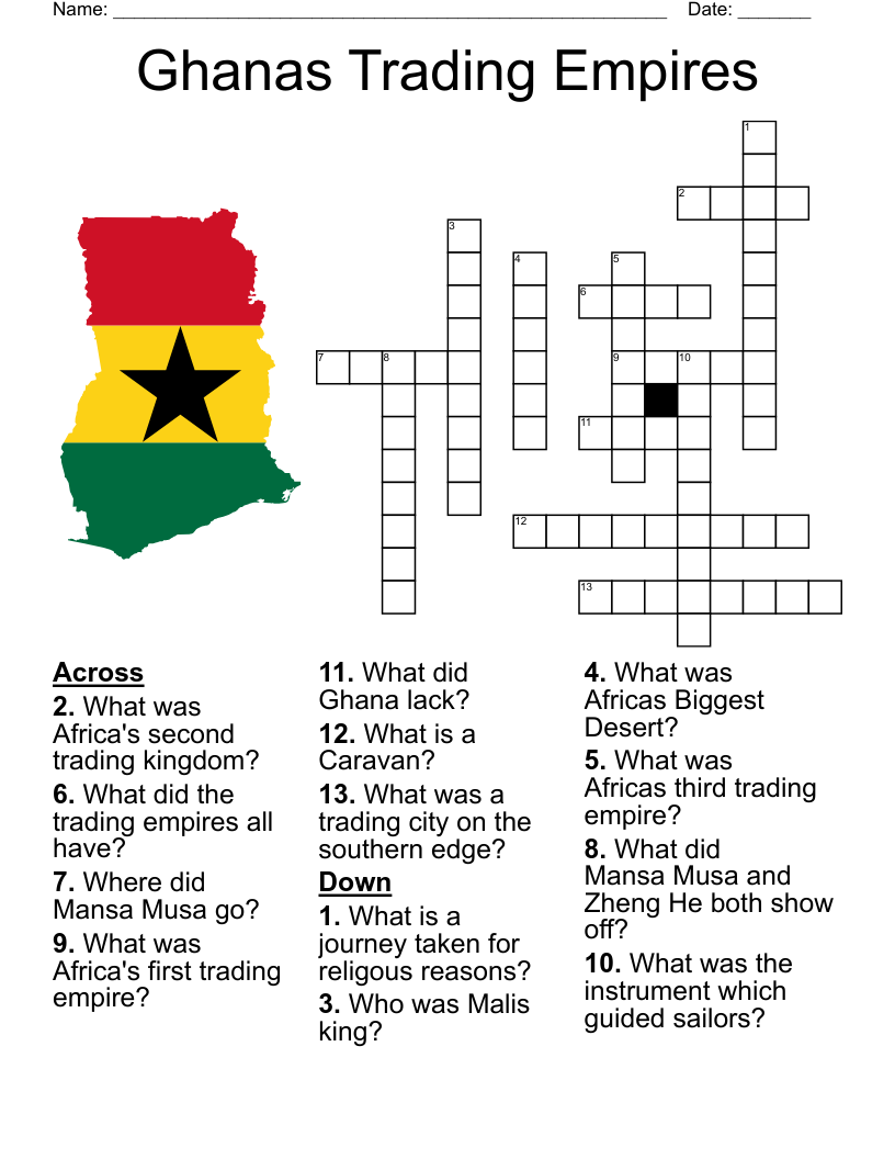 Kingdom Of Ghana Crossword WordMint Kingdom Of Ghana Crossword WordMint