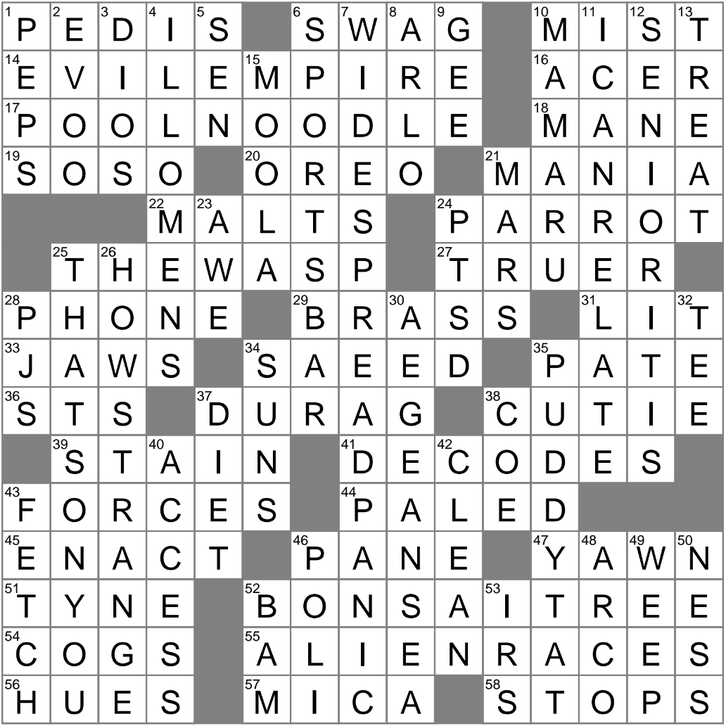 LA Times Crossword 13 Sep 25 Saturday LAXCrossword