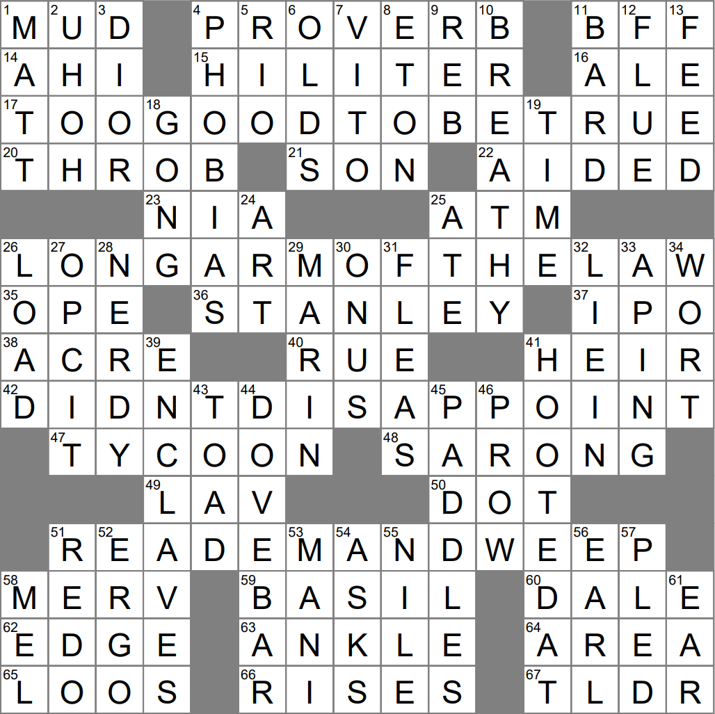 LA Times Crossword 29 Mar 23 Wednesday LAXCrossword