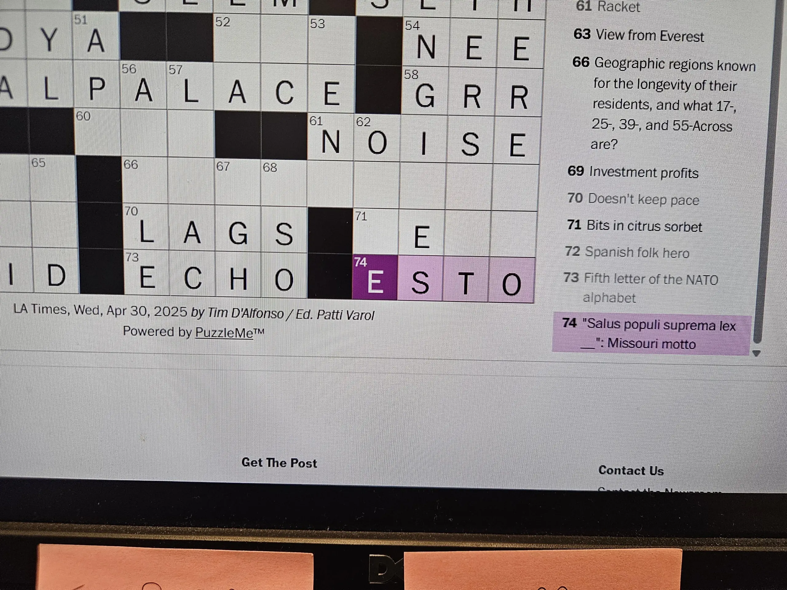 racket crossword clue