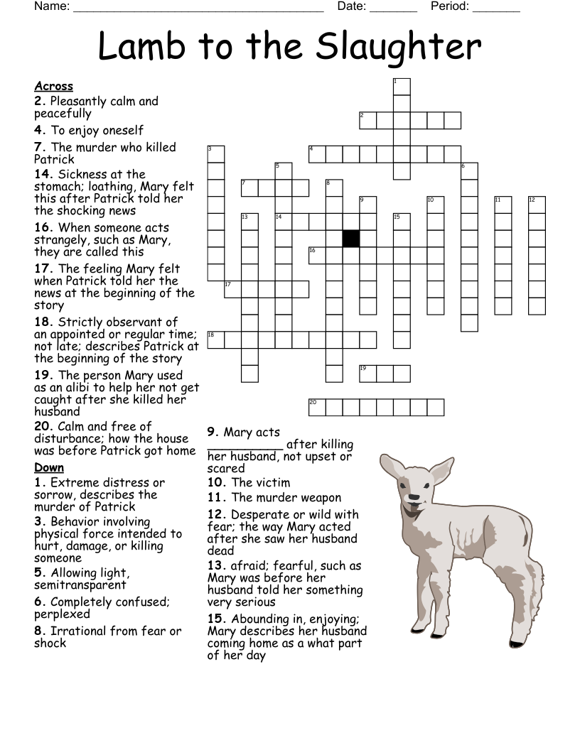 Lamb To The Slaughter Crossword WordMint