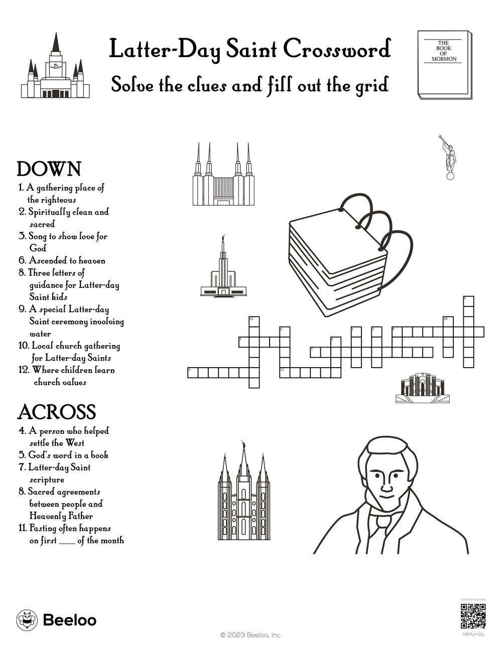Latter Day Saint Crossword Beeloo Printable Crafts And Activities For Kids Latter Day Saint Crossword Beeloo Printable Crafts And Activities For Kids