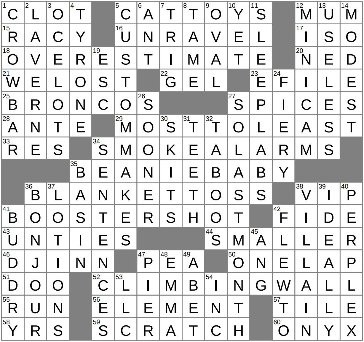 LAXCrossword Answers To The Los Angeles Times Crossword