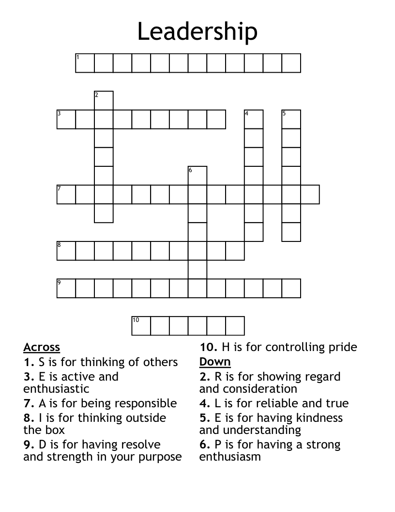 Leadership Crossword WordMint
