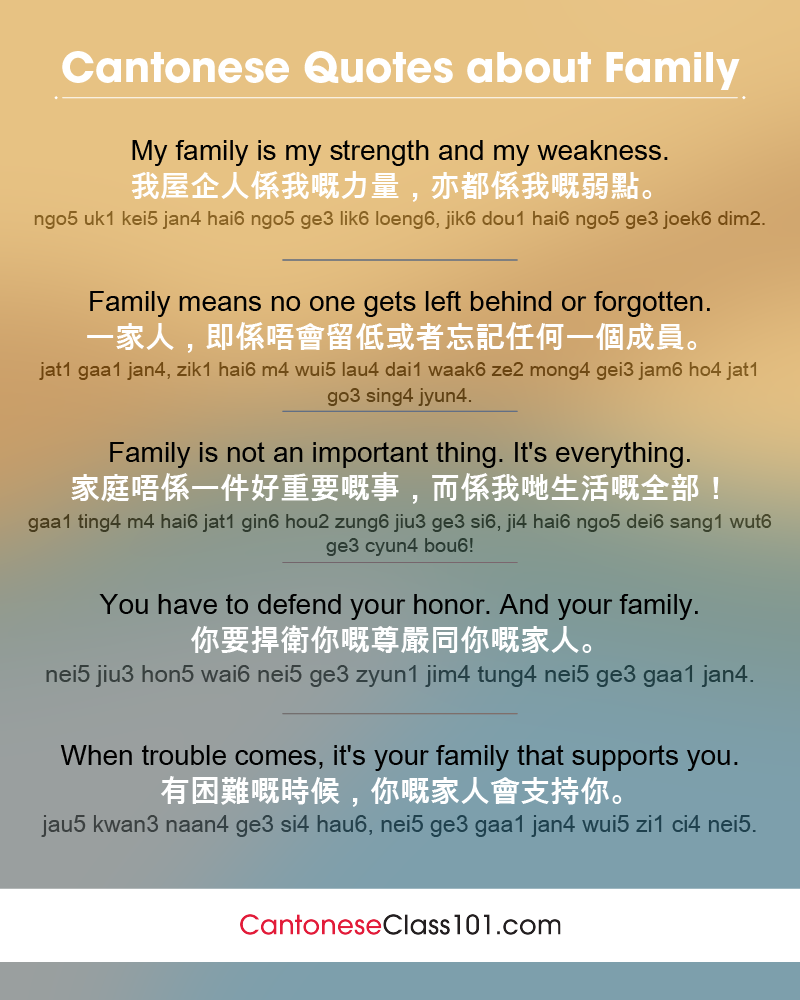 Learn How To Talk About Your Family In Cantonese