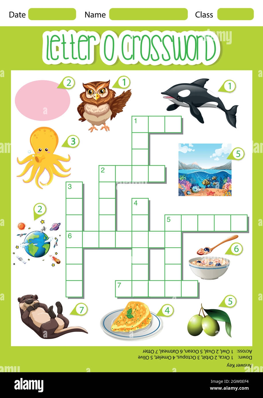 Letter O Crossword Template Stock Vector Image Art Alamy