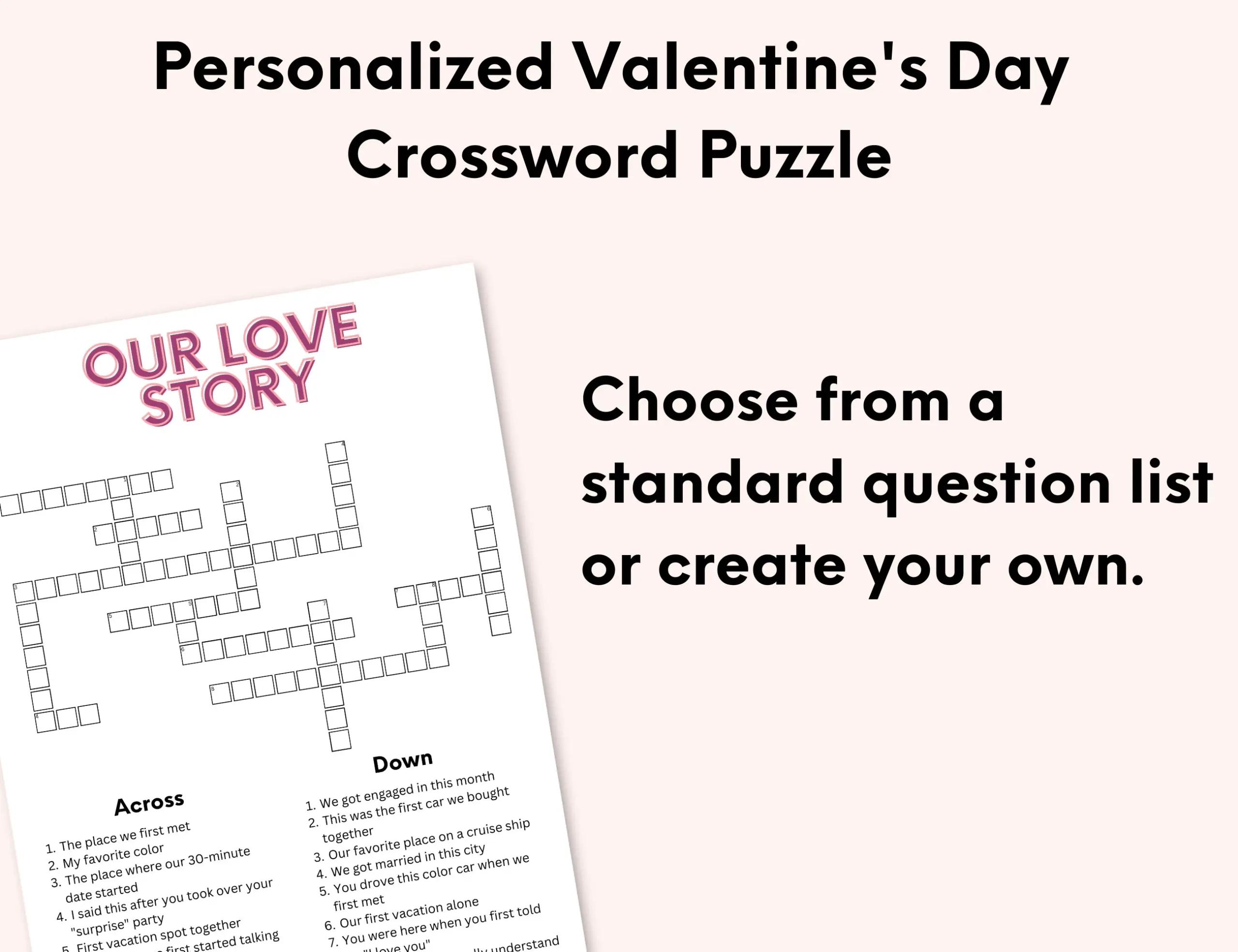 cute crossword puzzles for boyfriend