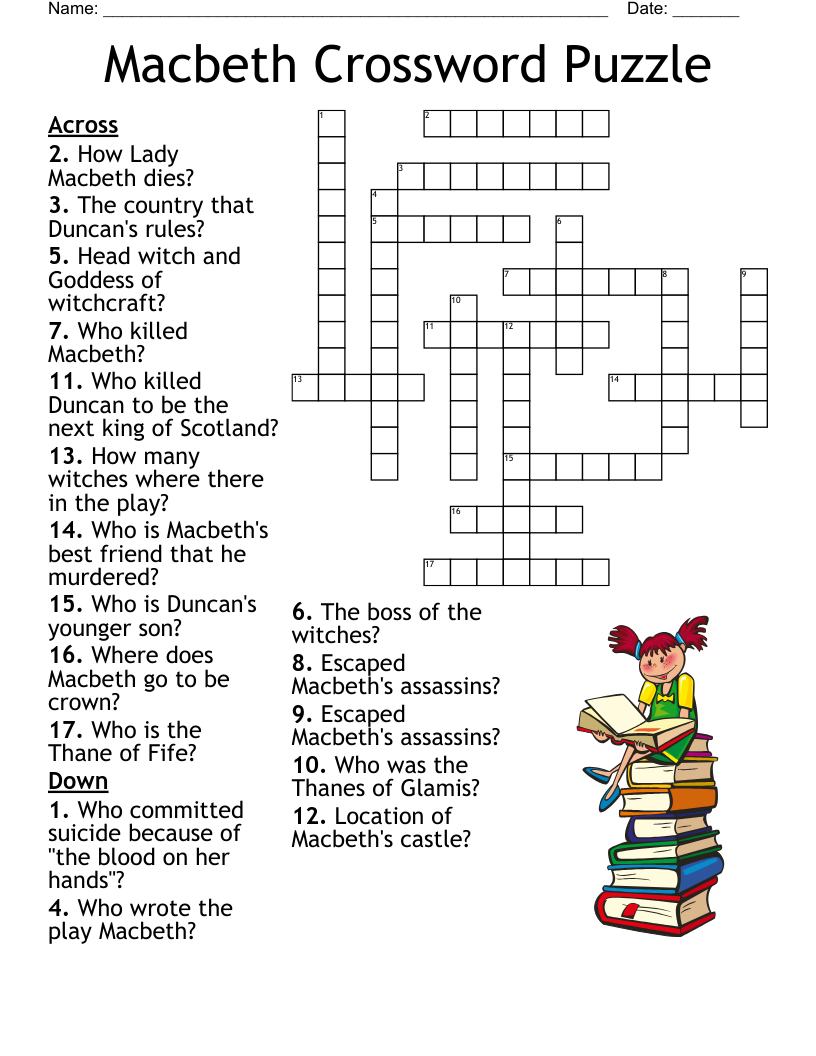 Macbeth Crossword Puzzle WordMint Macbeth Crossword Puzzle WordMint
