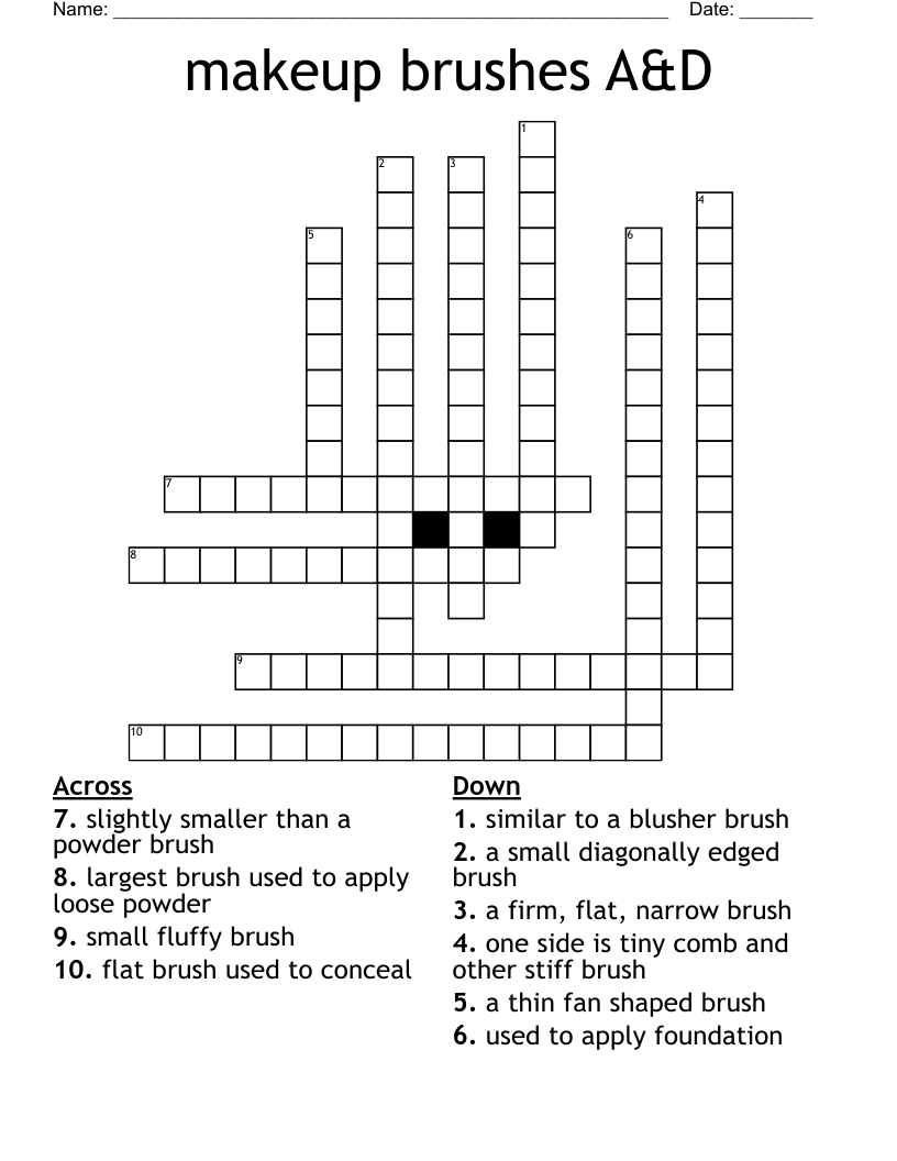 Makeup Brushes A D Crossword WordMint