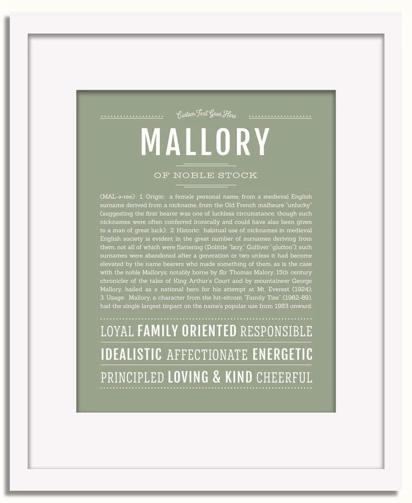 Mallory Personalized Name Meaning Art Prints Name Stories Mallory Personalized Name Meaning Art Prints Name Stories
