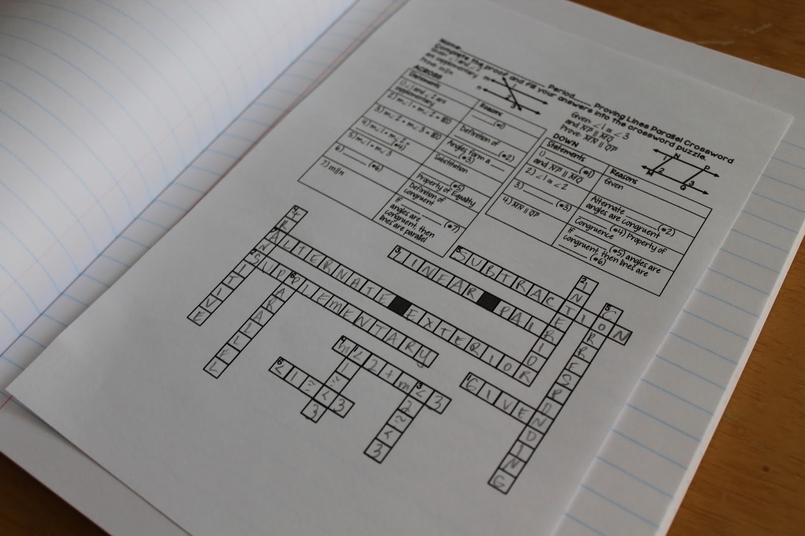 Math Dyal Geometry Proof Crossword Puzzles
