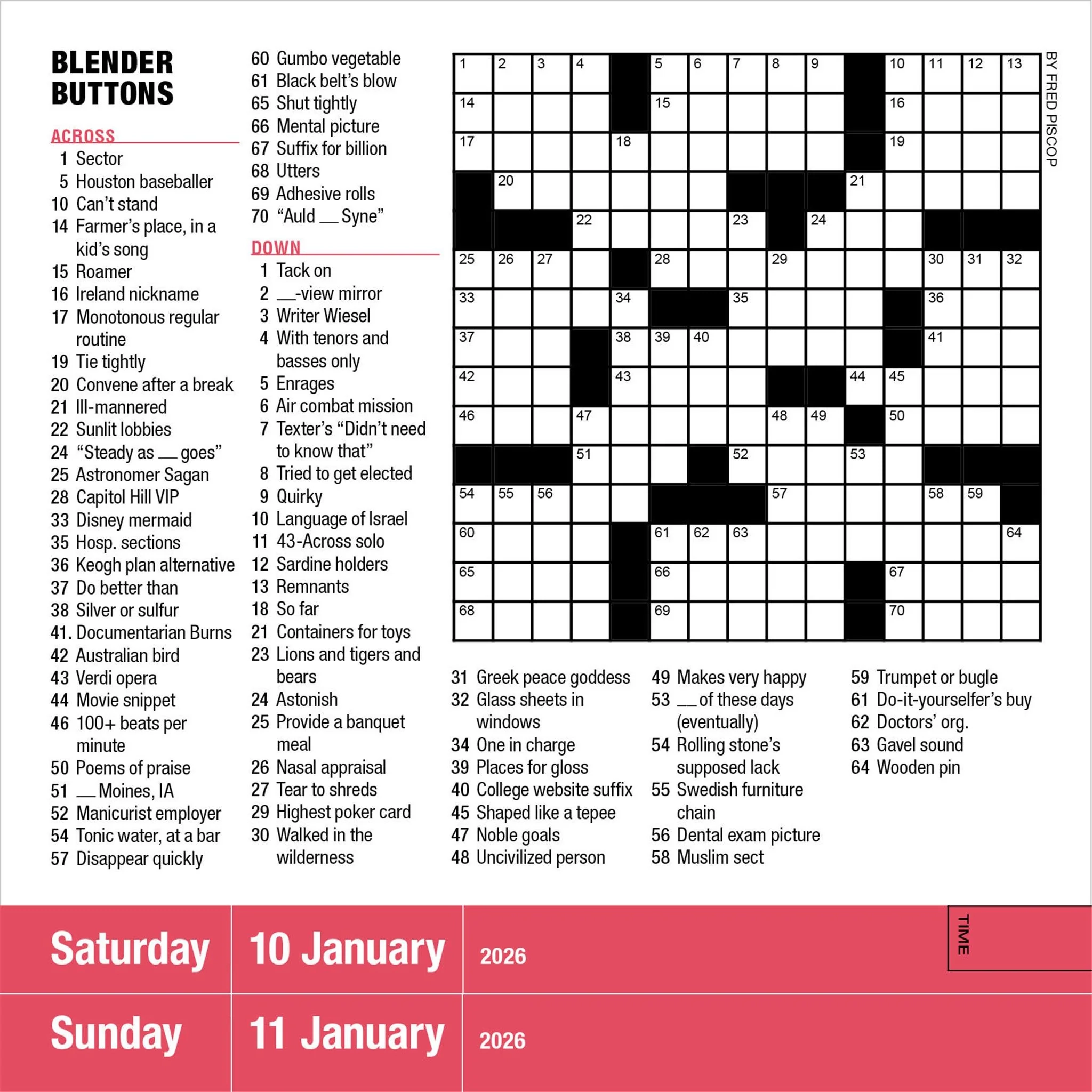 Mensa 10 Minute Crossword Puzzles 2026 Box Calendar