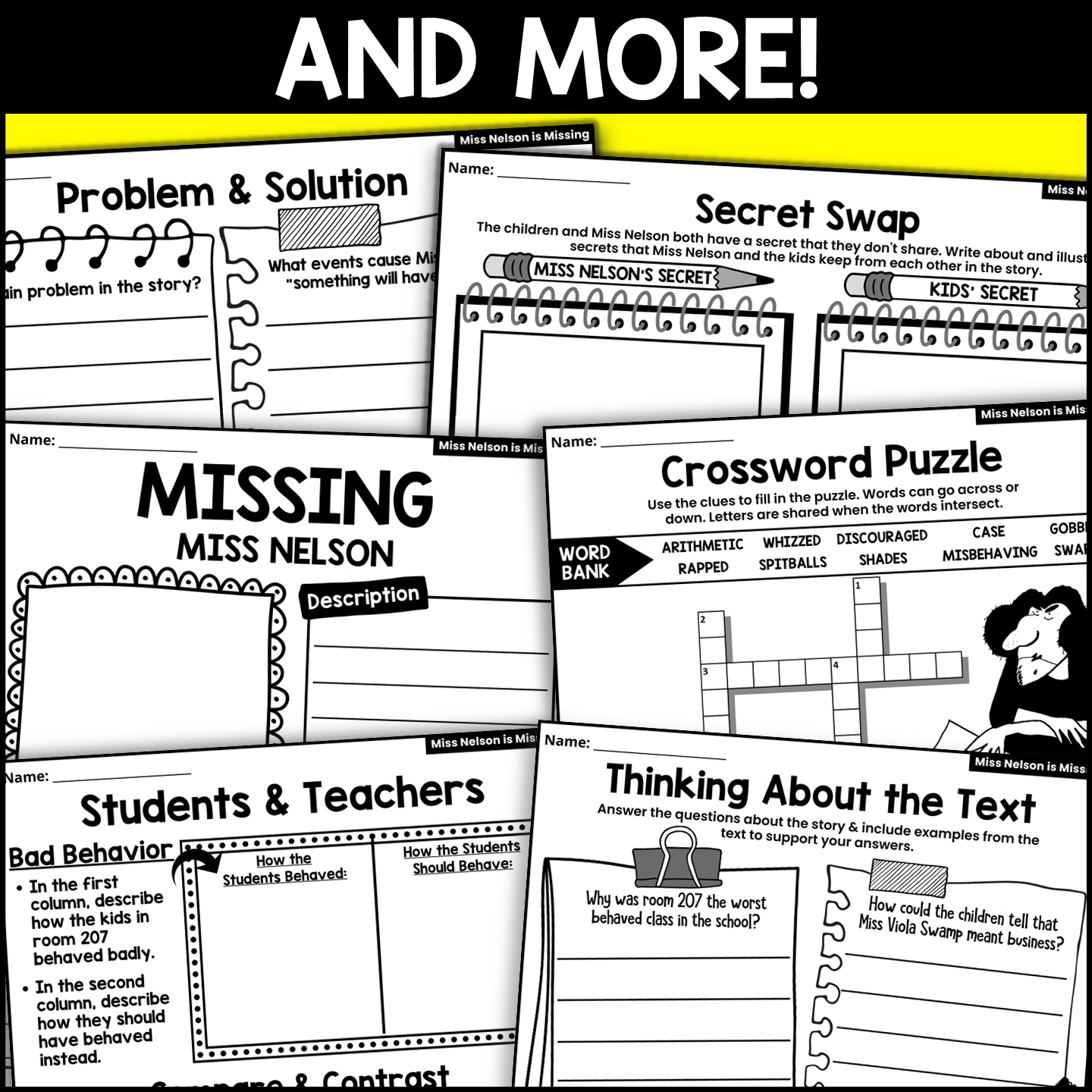 Miss Nelson Is Missing Interactive Read Aloud Book Companion Activities For IRA Made By Teachers