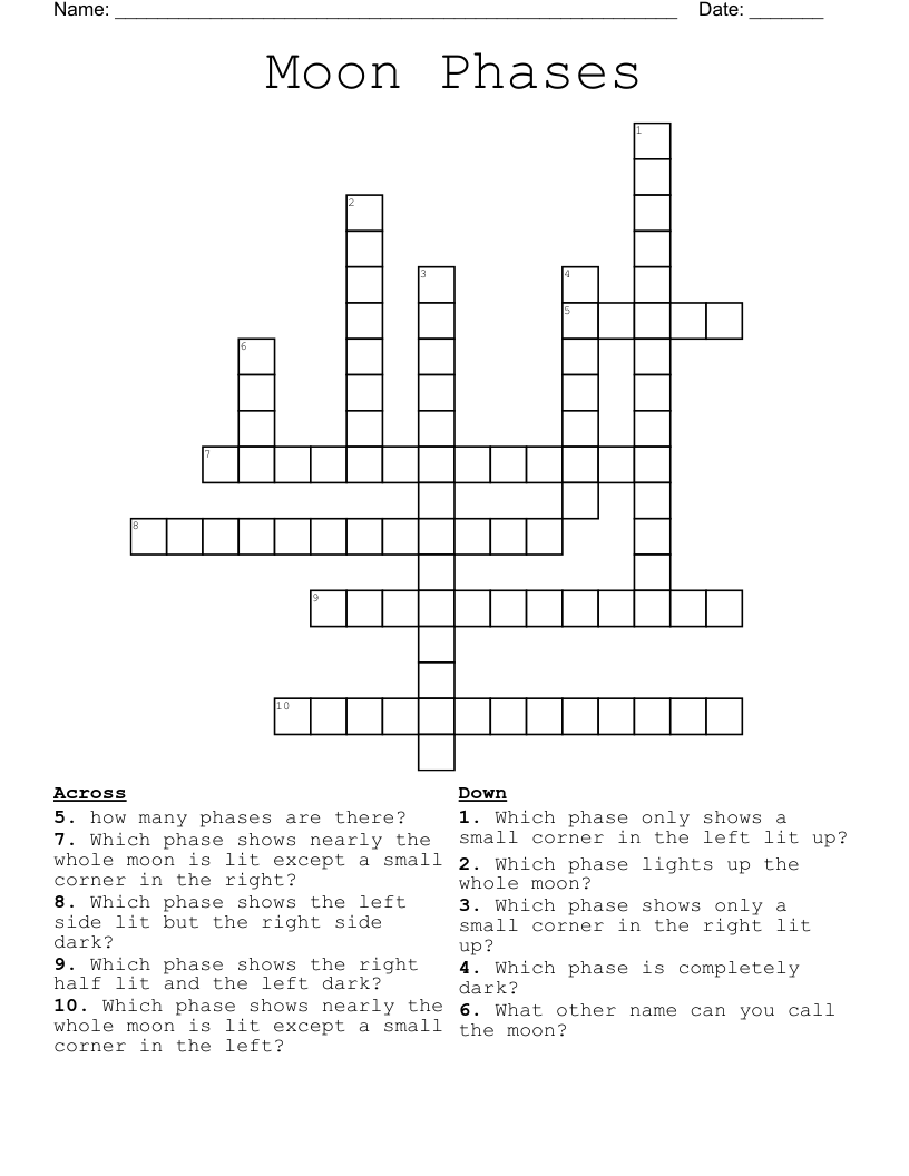 moon stage crossword clue