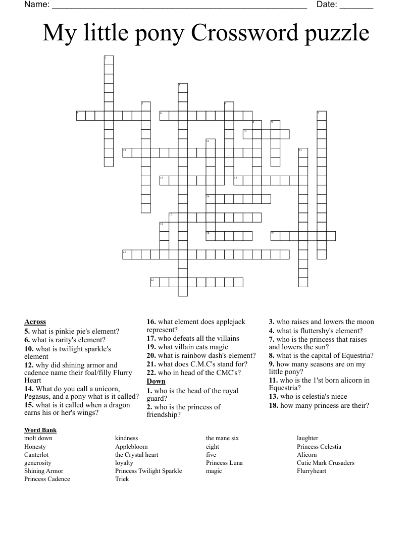 My Little Pony Unscramble WordMint My Little Pony Unscramble WordMint