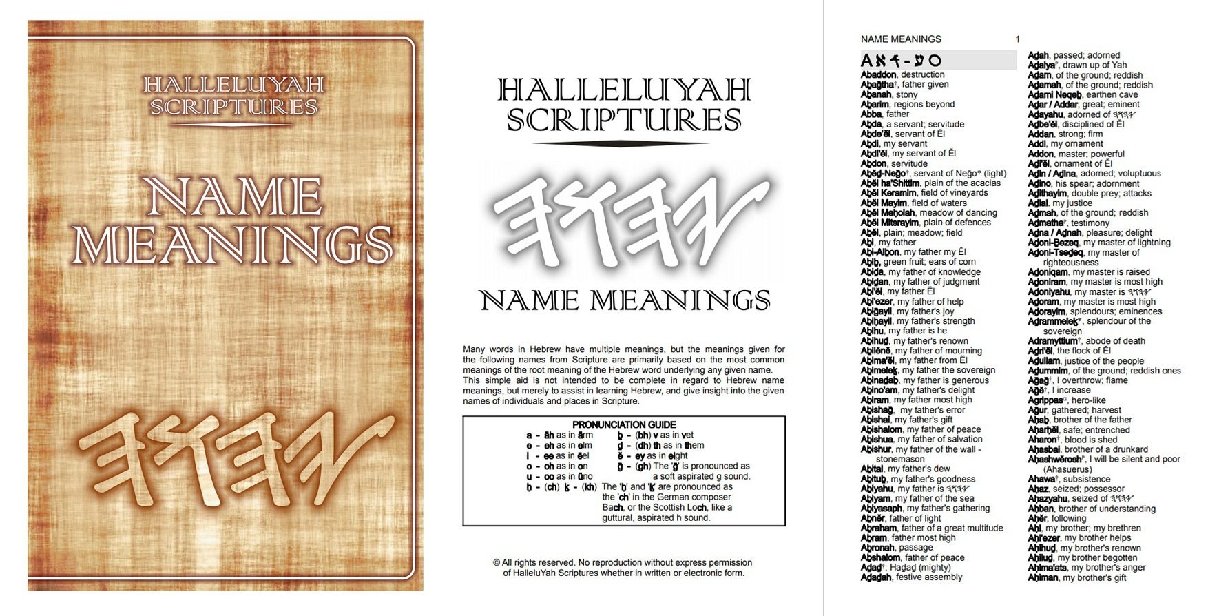 Names Meaning Printed Book Only One Of It s Kind HalleluYah Scriptures Names Meaning Printed Book Only One Of It s Kind HalleluYah Scriptures