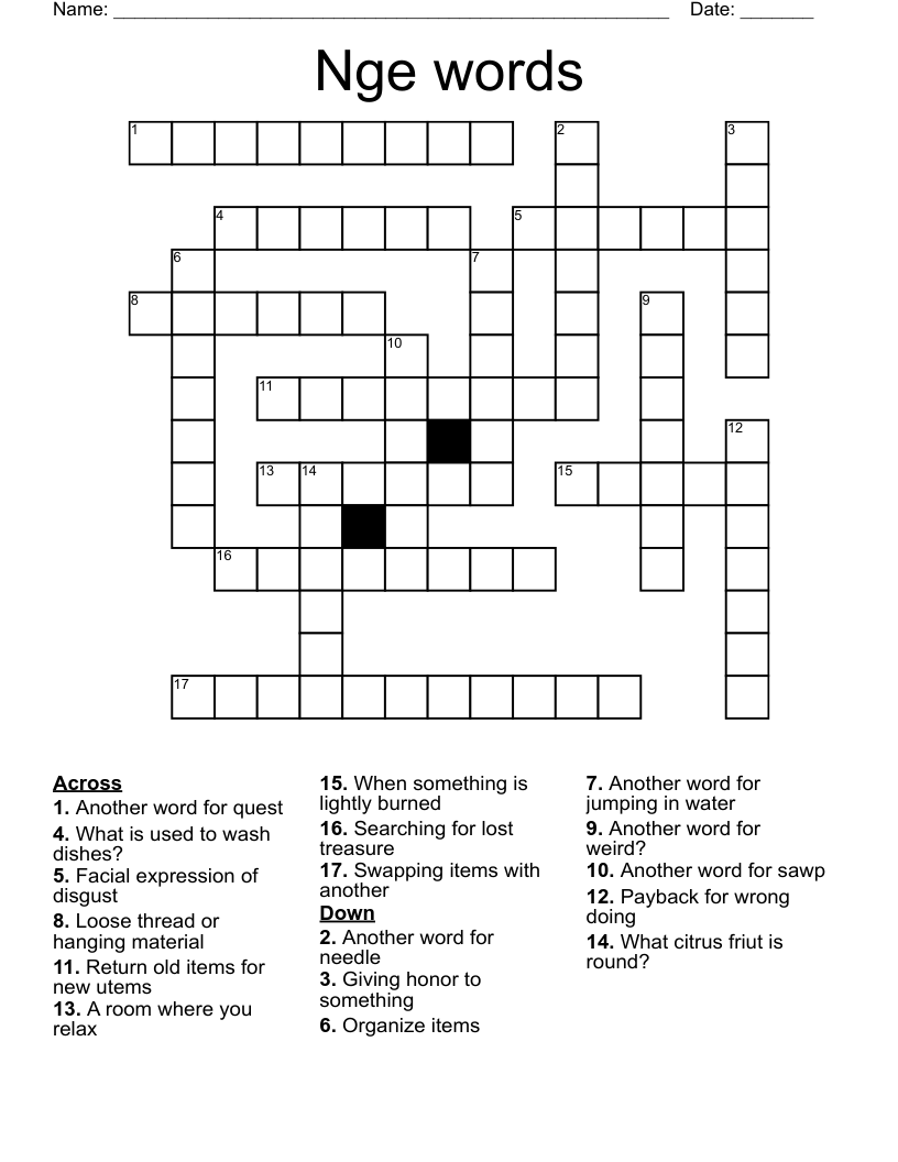 Nge Words Crossword WordMint