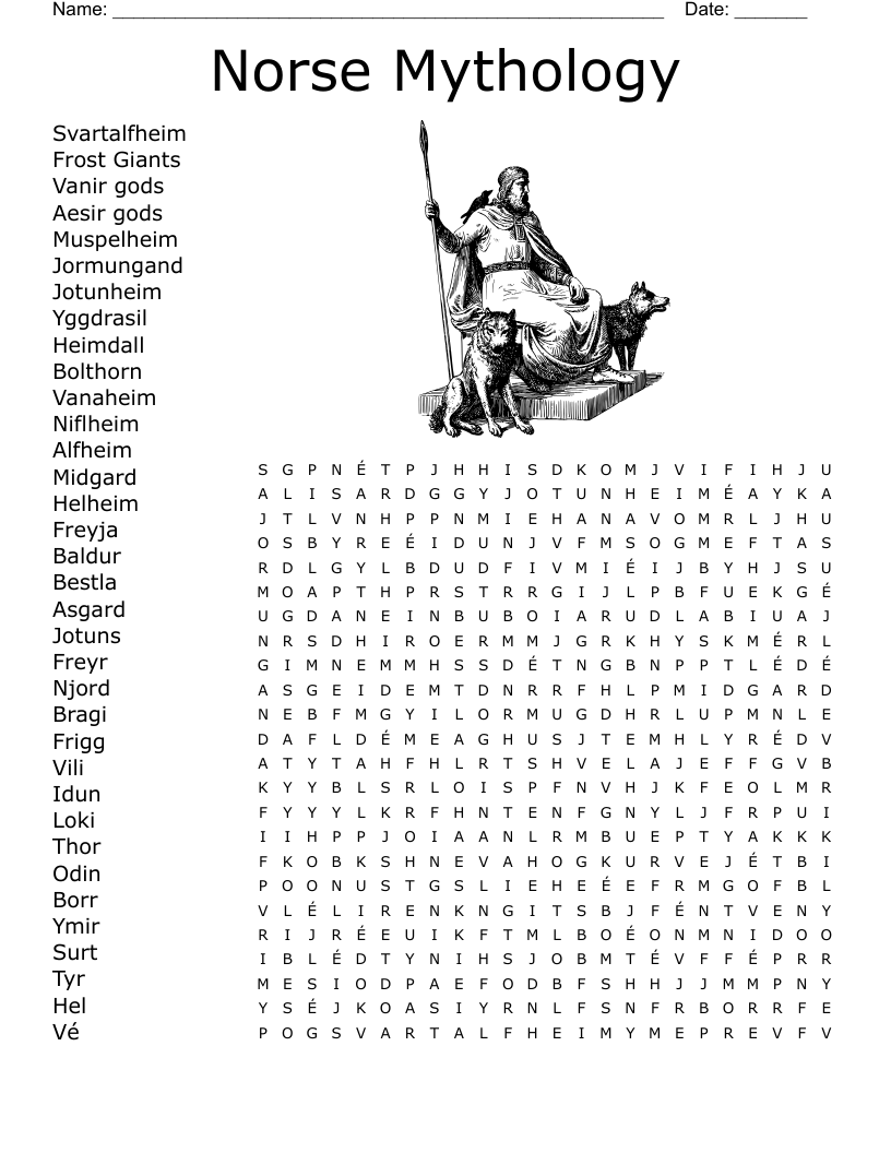 Norse Gods Crossword WordMint Norse Gods Crossword WordMint