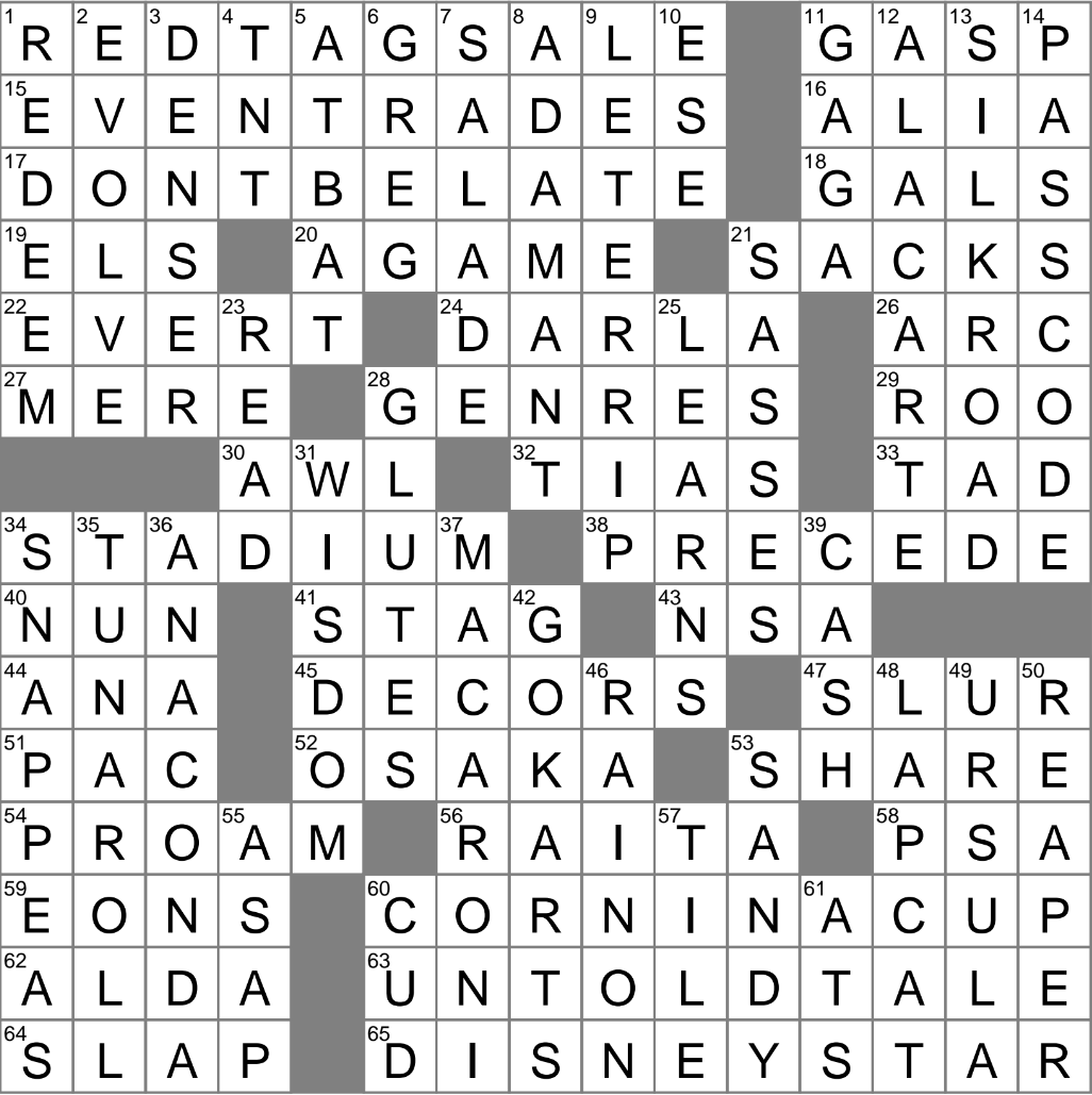 Not Moving Crossword Clue Archives LAXCrossword