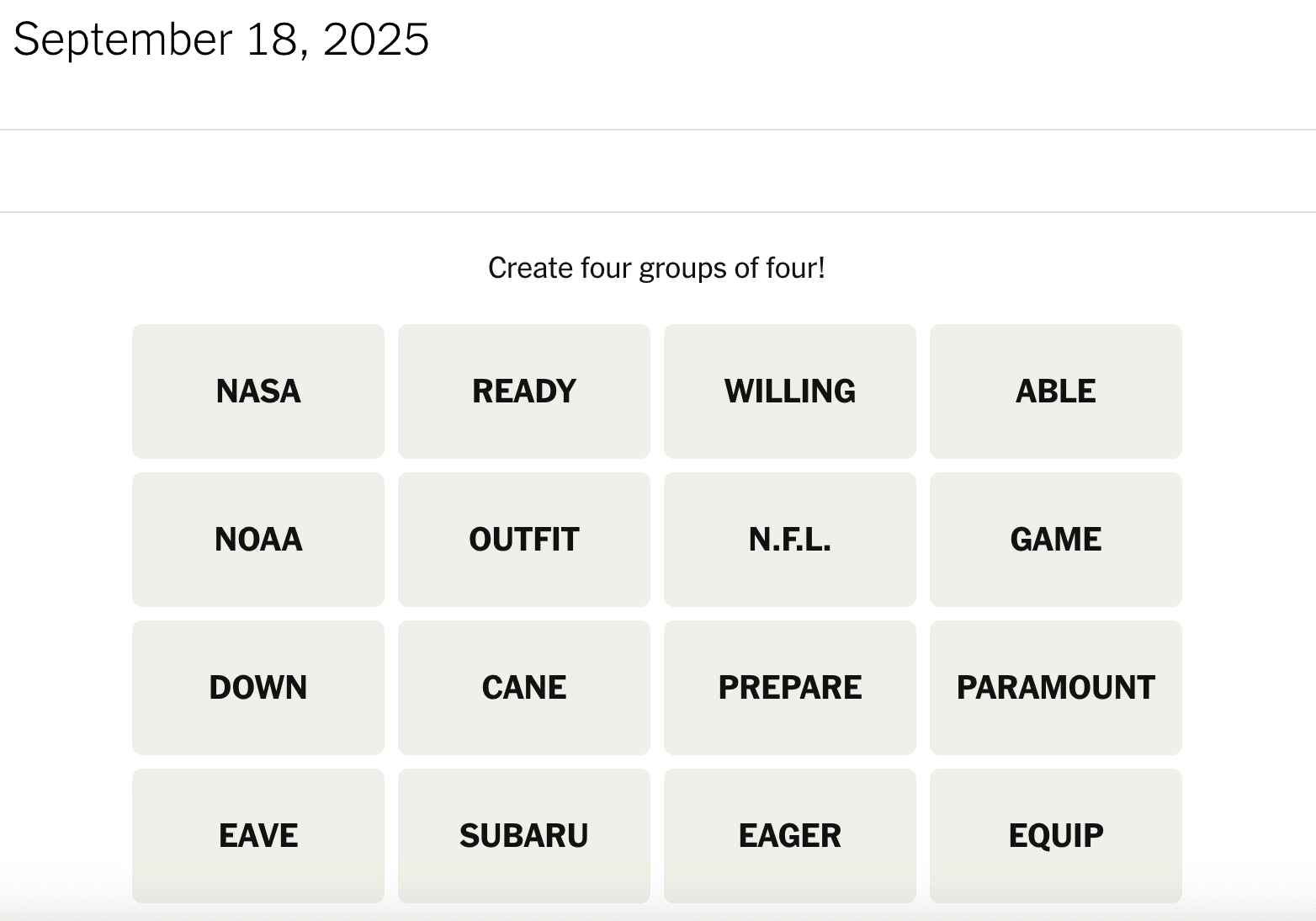 NYT Connections Hint And Answers Today Thursday September 18 Parade