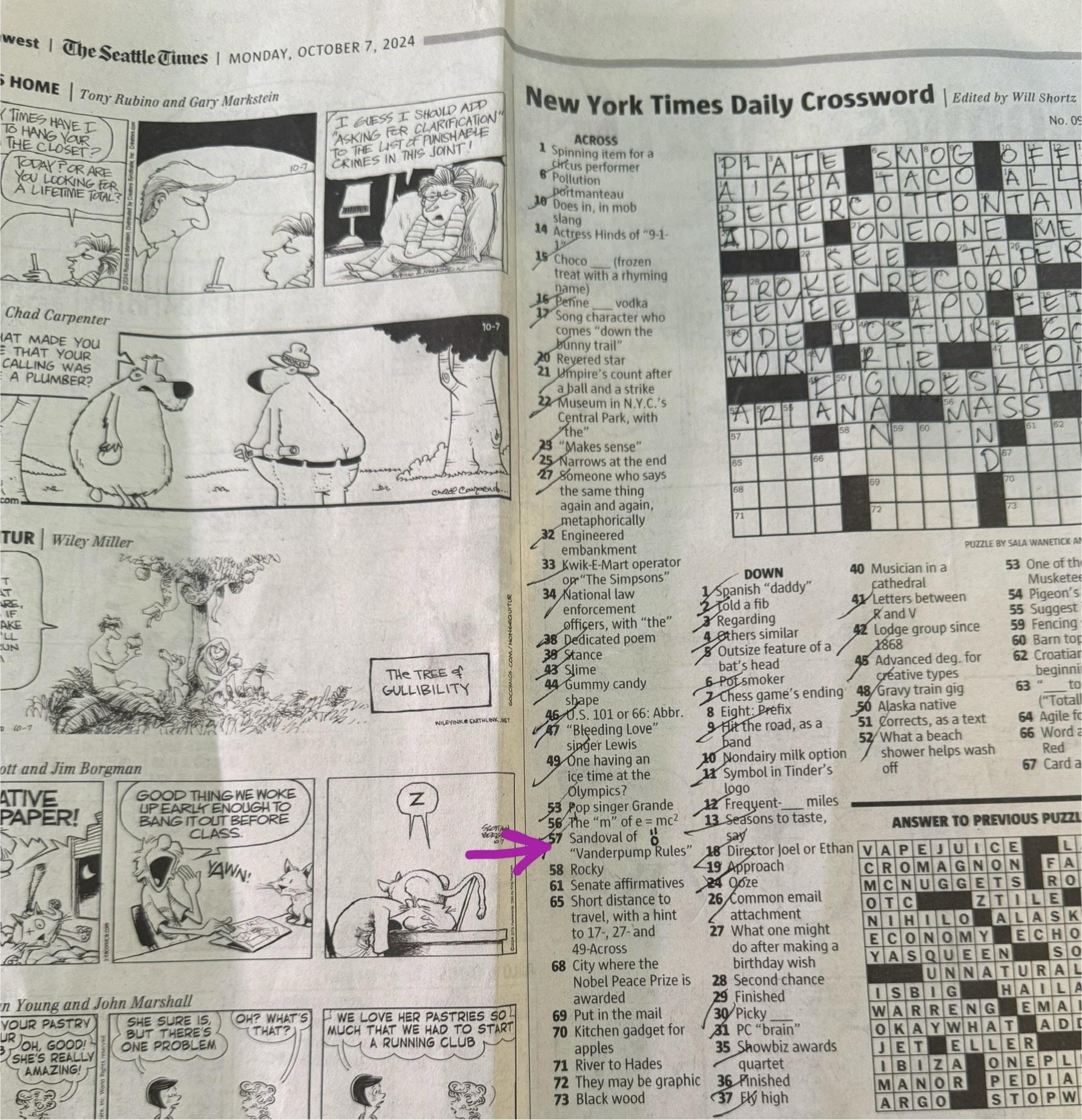 NYT Crossword 10 7 R Vanderpumpaholics